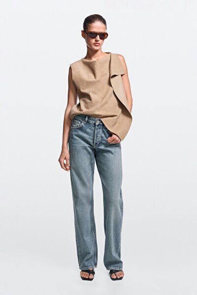 Massimo Dutti Orta bel geniş paça jean