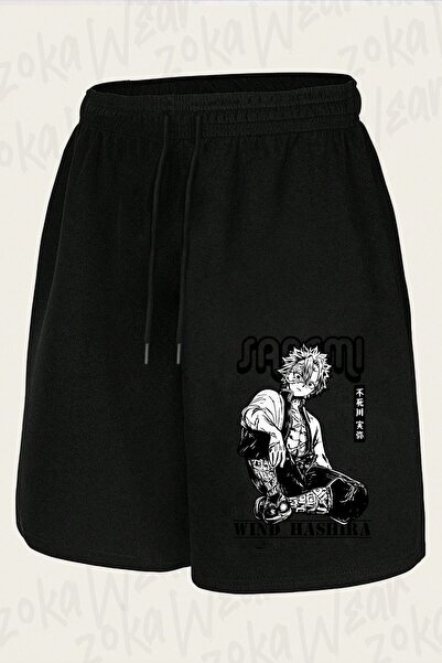 ZOKAWEAR Unisex Χαριτωμένο σορτς με σχέδιο Demon Slayer, Sanemi Shinazugawa