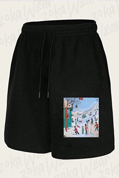 ZOKAWEAR Unisex Winter Primary School Winter Design Printed Shorts
