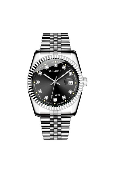 choice2 Silver Black Fashion Diamond Calendar Mens Watches Business Luxury Hi...