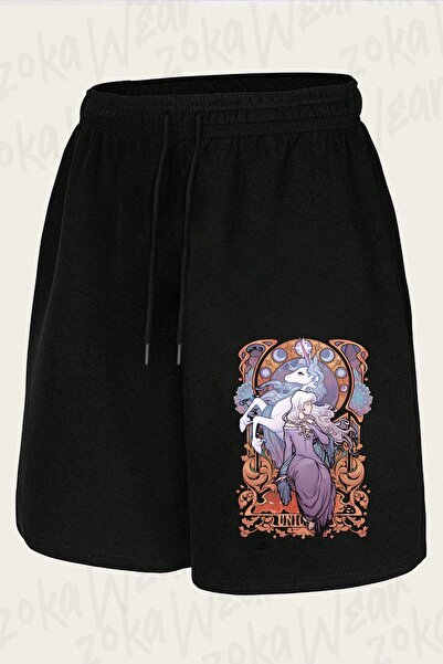 ZOKAWEAR شورت مطبوع بتصميم Lady Amalthea The Last Unicorn للجنسين