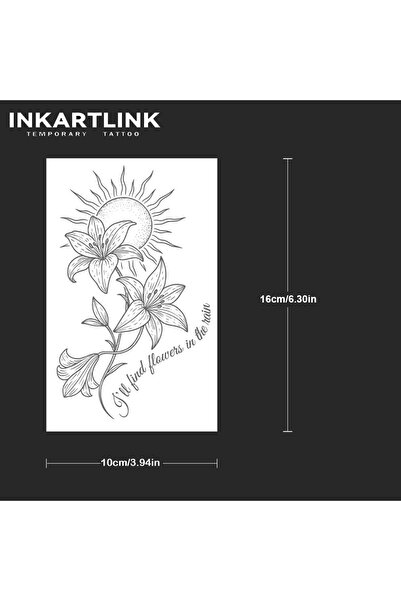Choice 191-1016XL INKARTLINK Lily Flower Sun Tattoo Patch Waterproof Continuo...