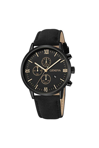 Choice3 Black Rose Gold 1/3PCS Men's Watch Casual Leather Band Analog Quartz ...