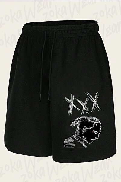 ZOKAWEAR شورت مطبوع بتصميم نيون Xxxtentacion للجنسين