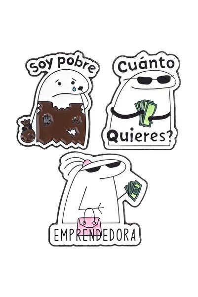 choice2 TZ2556 Rich Poor Flork Memes Enamel Pins Spanish Quotes Soy pobre EMP...