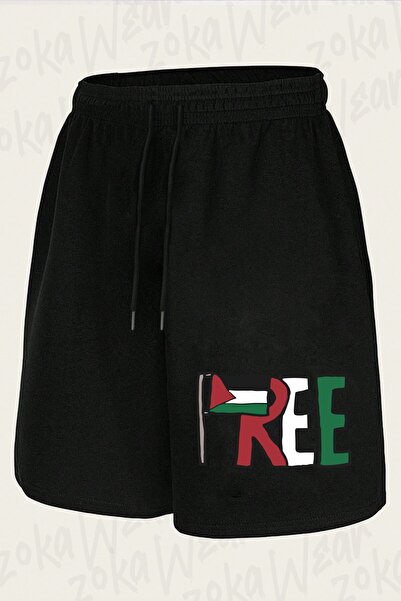 ZOKAWEAR Unisex Free Palestine Design Printed Shorts