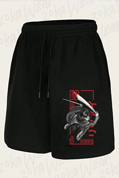 ZOKAWEAR Unisex Attack on Titan Levi Ackerman Anime Design Printed Shorts