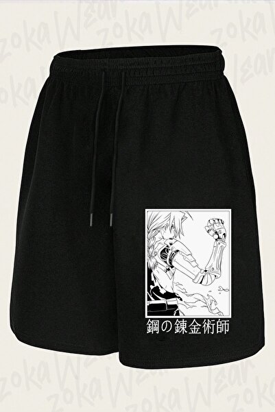 ZOKAWEAR شورت مطبوع بتصميم إدوارد إلريك (Metanik Kol) من Full Metal Alchemist...