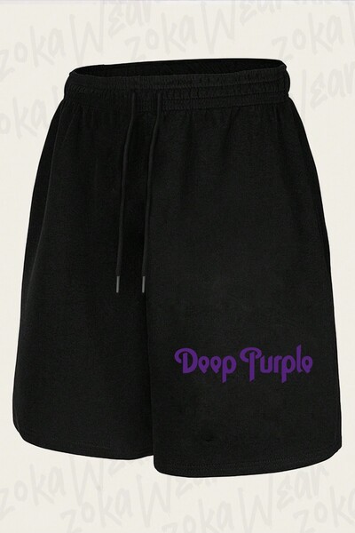 ZOKAWEAR Unisex Logo Deep Purple Design Printed Shorts