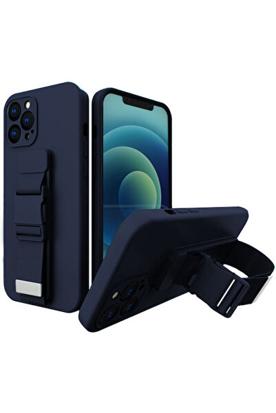 Hurtel Husă de silicon cu șnur, 1mm, cu curea, albastră (Galaxy A21s)