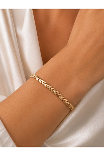 Miore takı Gold Color Butterfly Patterned Adjustable Chain Women's Bracelet