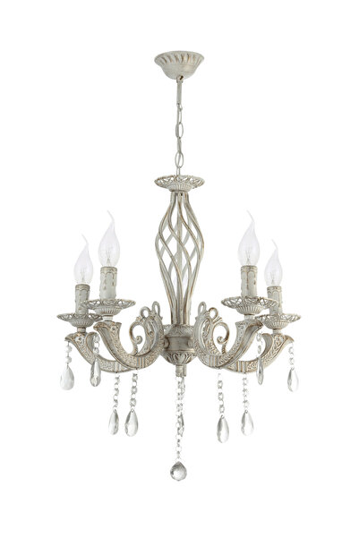 erstecup Candelabru Pandora Alb Vintage 5xE14 60W, erstecup, LUSTRA/PENDUL DULIE