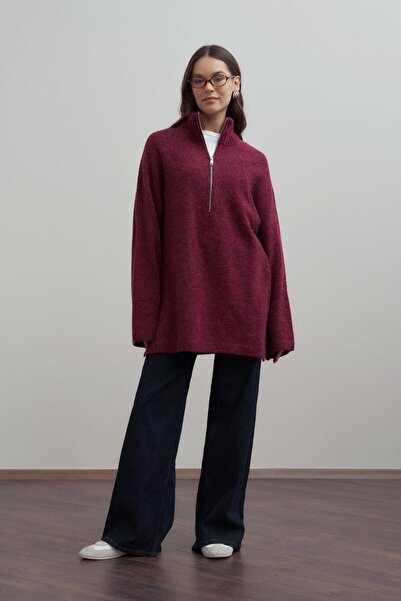 ALLDAY W94038A0 Women's Half-Zip Knit Sweater