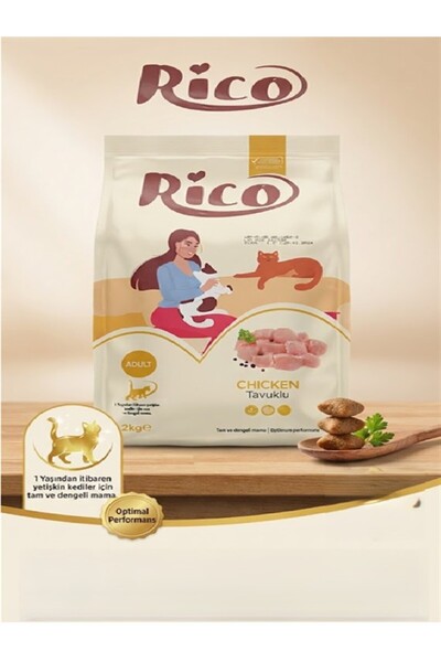 Rico Tavuklu Yetişkin Kedi Maması 2 kg - Tam ve Dengeli Beslenme "TAVUKLU"
