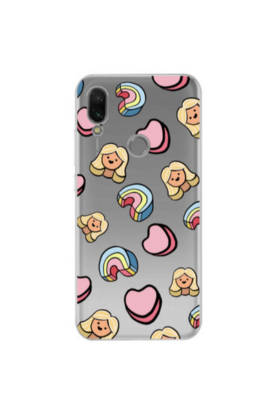 Other Xiaomi Redmi Note 7 Girl rainbow and hearts Transparent Silicone TPU Θήκη