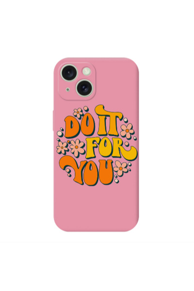 Other Apple iPhone 15 Plus Do it For You Pink Colored Silicone TPU Θήκη