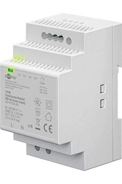 goobay Τροφοδοτικό Ράγας DIN 4.5A/12V/54W