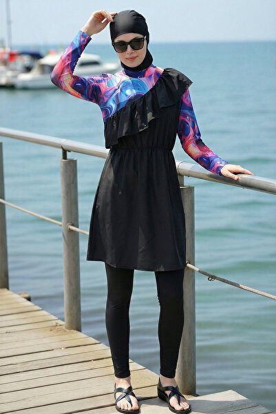 armonika 3-Piece Set Asymmetrical Collar Sleeves Lycra Elastic Waist Parachut...