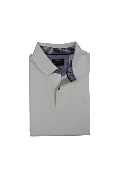 Everbest 252-833-0-3-White Ανδρικό Βαμβακερό Κοντομάνικο Μπλουζάκι Με Γιακά Σ...