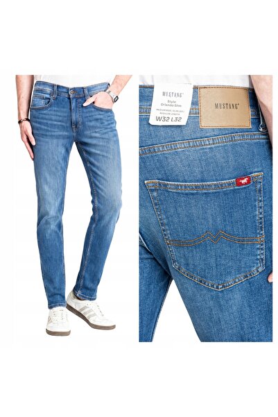 Mustang Blugi Barbati, Style Orlando, Marime W36-L34, Albastru, Slim Fit, Bum...