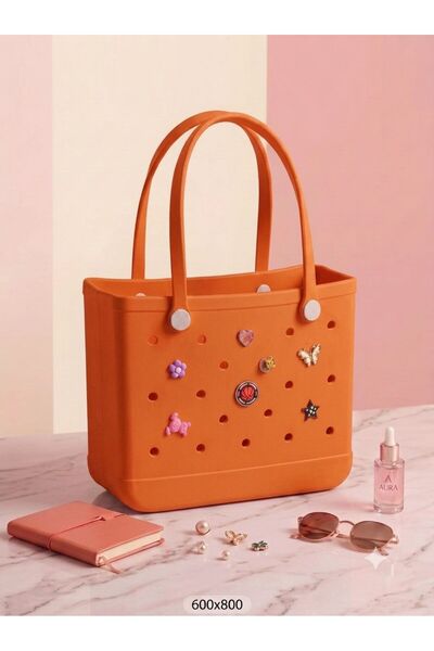 VELLİNE Women's Beach Bag – Perforated Eva Material – Water Resistant – Sunscreen Gift