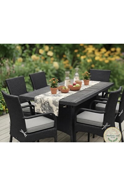 Madame Asel Home BAHÇE BALKON SANDELYE MİNDERİ CANVAS KUMAŞ