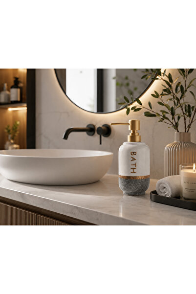 CEZVE HOME Porcelain Liquid Soap Dispenser with Gold Pump Decorative Bathroom...