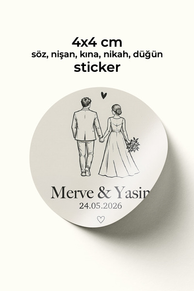 To Design Lab 4x4 cm - 150 adet / Nikah - Düğün - Nişan - Söz - Kına Hediyeli...