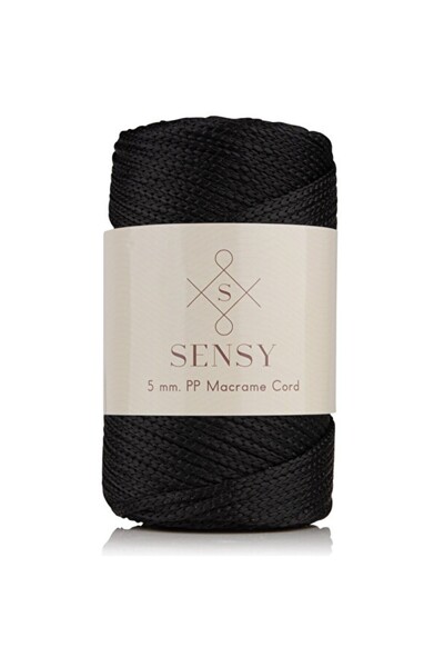 Empressco 5mm Black Polyester Macrame Cord 95m, Durable and Multi-Purpose Use