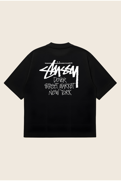 Moon Dancer Stussy Dover Printed Oversize Boxy Cut Unisex 100% Cotton Printed...