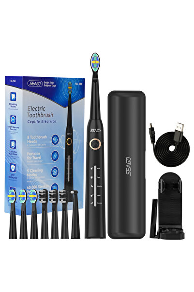 choice2 فرشاة أسنان كهربائية سيجو SG-958F-أسود للبالغين، 5 أوضاع، مؤقت ذكي، م...