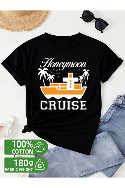 23 nisan Honeymoon Cruise Tee t-shirts tshirts Women's 180G 100% black Fashio...