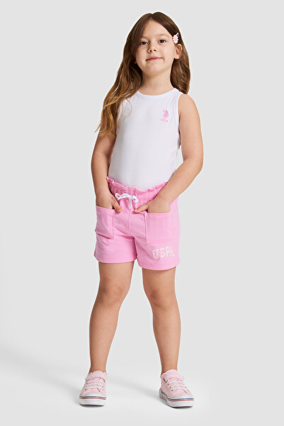 U.S. Polo Assn. Kız Çocuk Pembe Örme Şort 50325692-VR041