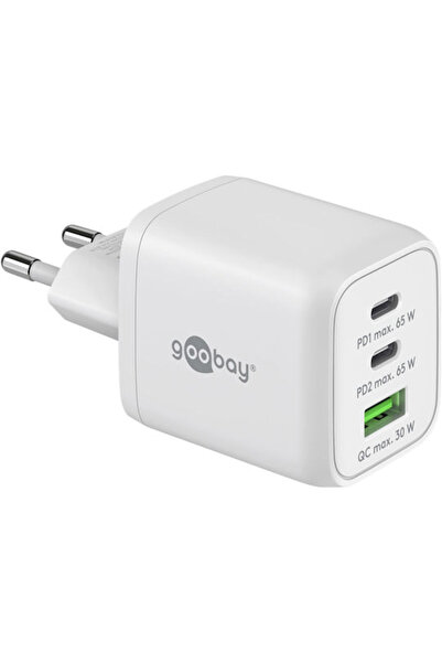 goobay Încărcător fără cablu cu port USB-A și 2 porturi USB-C, 65W Power Deli...