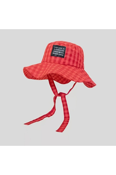 Choice1 red Plaid Fishing Cap Breathable Summer Sun Protection Hiking Bucket ...