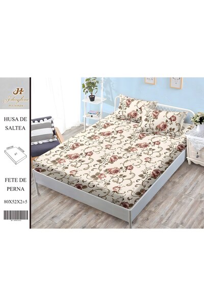 naniland.ro Finet Покривало за легло за двама от 3 части, еластично, 180x200 ...