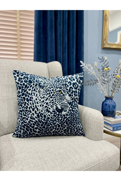 Brillant Leopar Desen Kadife Kırlent Kılıfı (45x45)
