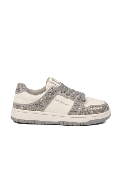 Pierre Cardin Λευκό-καπνιστό γυναικείο sneaker με κορδόνια PCI-11505 G