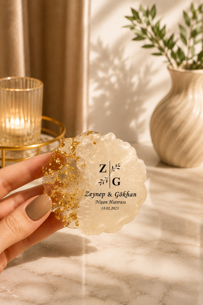 Store Hediyelik Magnet Gold Varaklı Şeffaf Etiketli 20 Adet, Nişan Söz Nikah ...