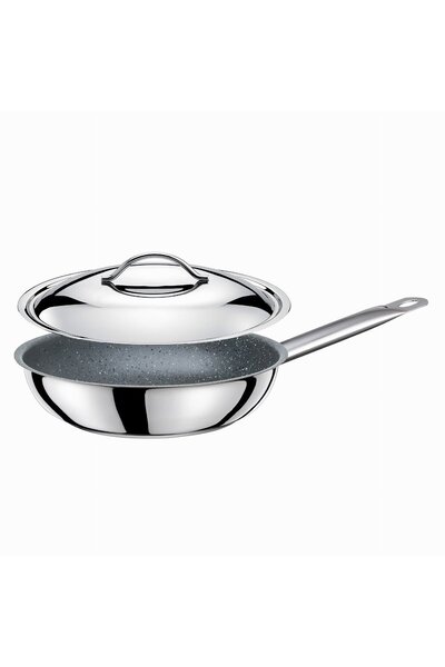 Tomgast Tigaie, Tomgast, inox, cu capac, 32 cm, inox, argintiu