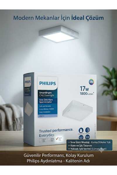 Philips DB058 17w 1800Lümen 6500K Beyaz Işık Sıva Üstü Kare Spot