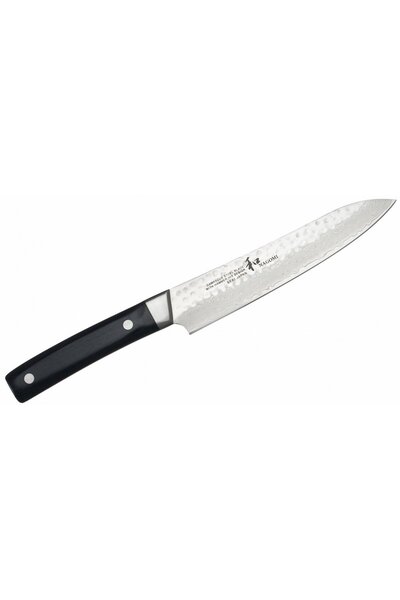 NAGOMI Cutit de bucatarie, Nagomi, 14 cm, otel damasc, maner din lemn negru