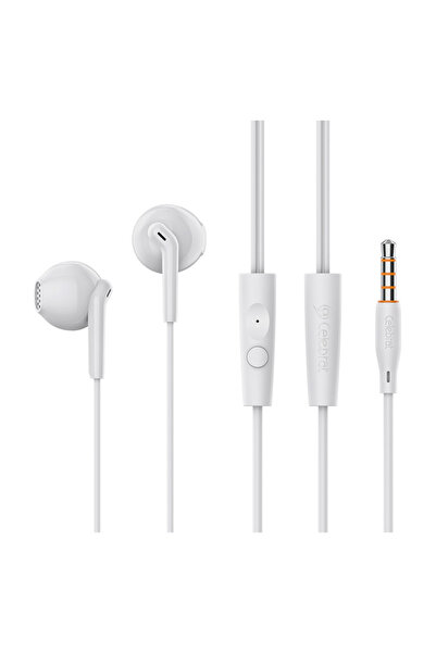 Celebrat earphones με μικρόφωνο G34, 3.5mm σύνδεση, 14mm, 1.2m, λευκά
