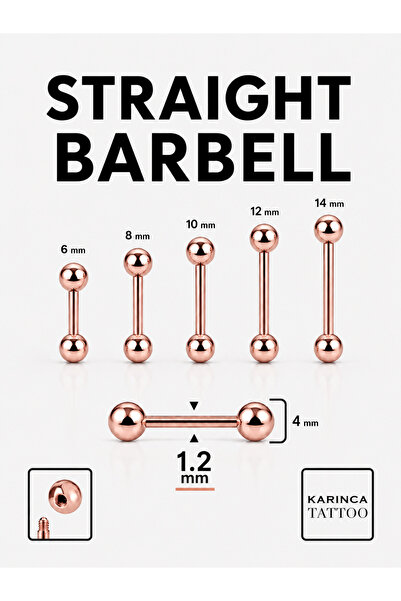 Karınca Piercing Straight Barbell Piercing Çubuk Düz Flat Helix Septum Genita...