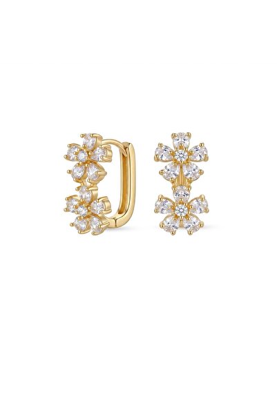 Lisse.co Steel Zircon Flower Earrings