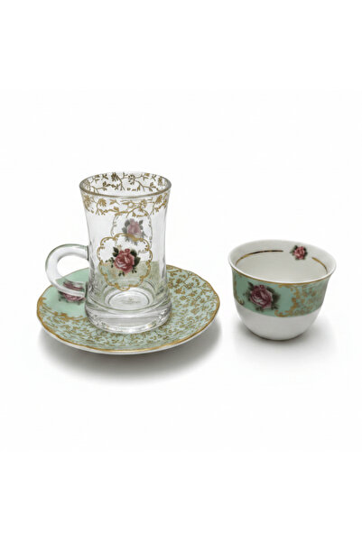 Mayflower 18 Pcs Tea & Coffee Set – Green Rose