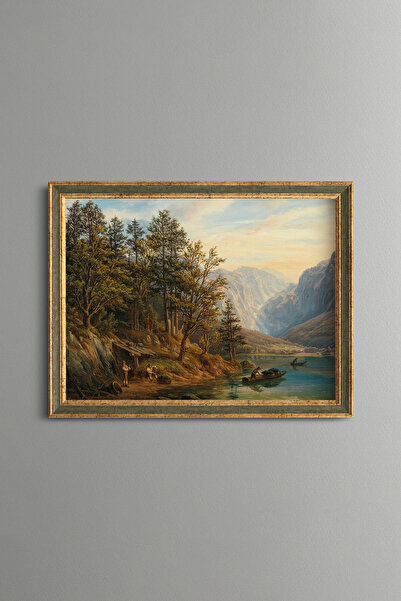 epiqart Village in the Alps - Vintage Patterned Painting - Fine Model