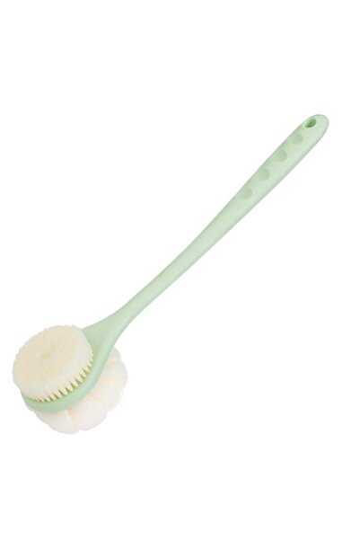 CATIANO Burete de Baie Dublu cu Plasa & Perie de Masaj cu Maner Verde Menta 40cm