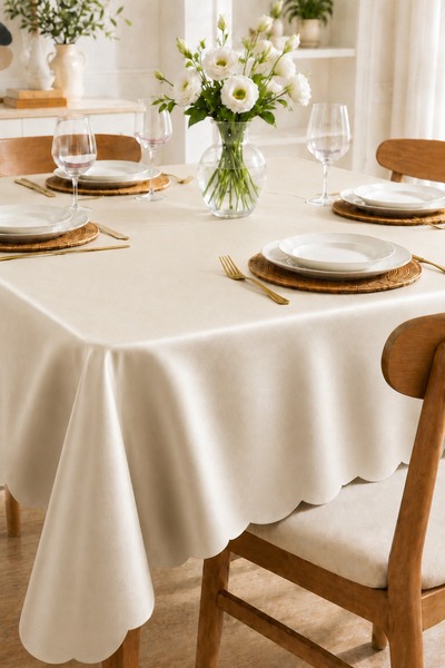 Bikaya Home Honeycomb Textured Tablecloth |   150X180 cm |   4 People |   Mod...