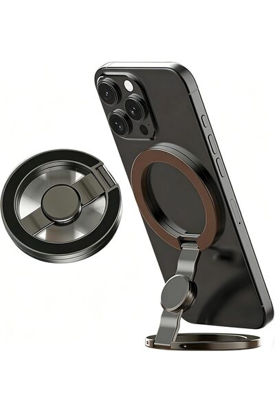 Kipgsm MagSafe Uyumlu Çift Halkalı Manyetik Telefon Tutucu Ring Stand 360° Dö...